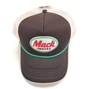 Hat‎ - Mack Trucks 3-D Rubber Patch Logo Retro Rope Foam Mesh Trucker Cap H3Head